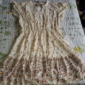 Cream floral boho dress